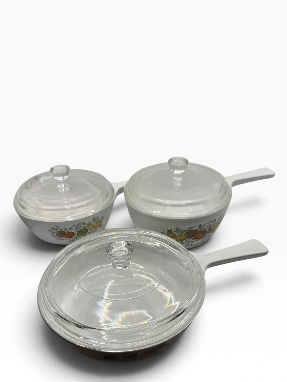 Vintage Corning Ware 3 Piece Set Spice of Life with Lids
